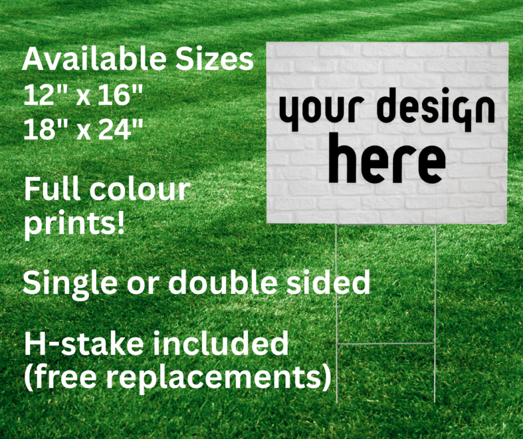 Corrugated Plastic Lawn Sign Mockup and Info